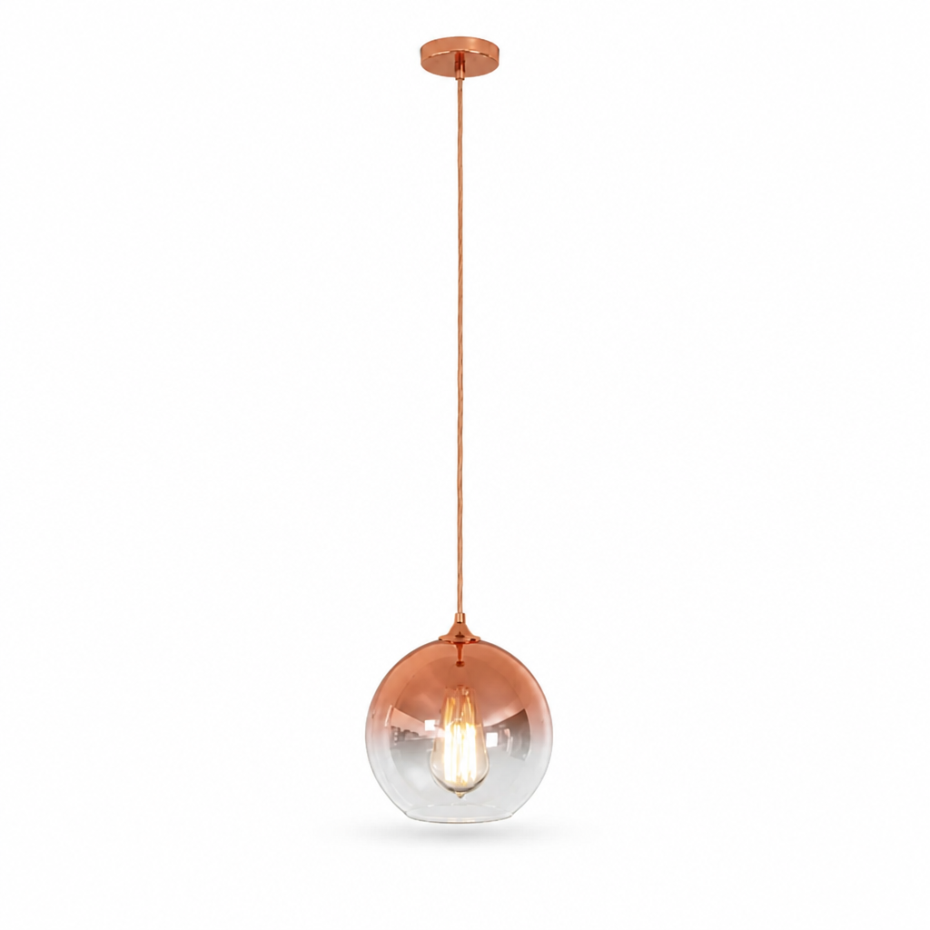 Pendant Light Metallic Gradient Glass Energy-Efficient LED