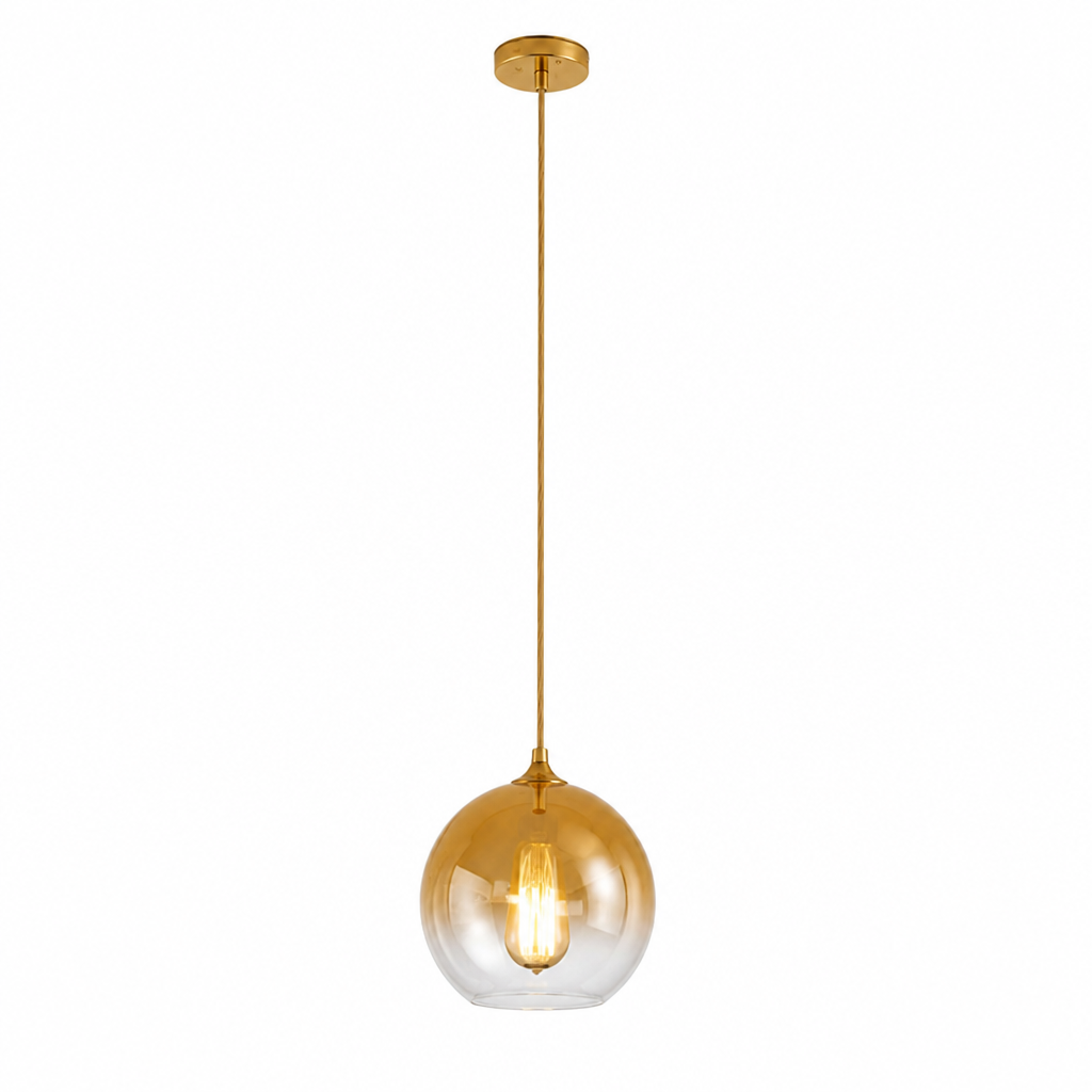 Pendant Light Metallic Gradient Glass Energy-Efficient LED