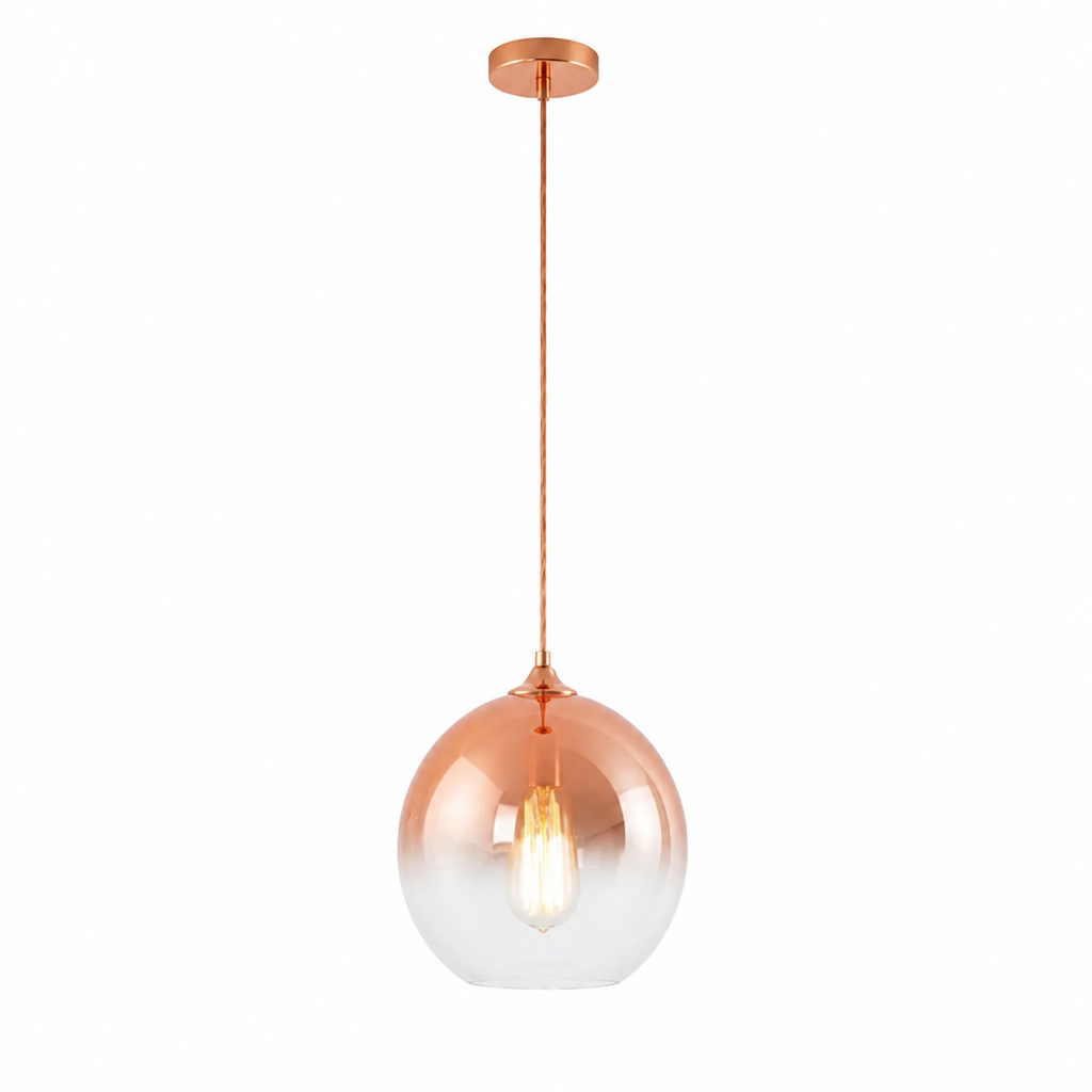 Pendant Light Metallic Gradient Glass Energy-Efficient LED