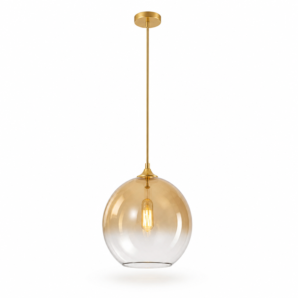 Pendant Light Metallic Gradient Glass Energy-Efficient LED