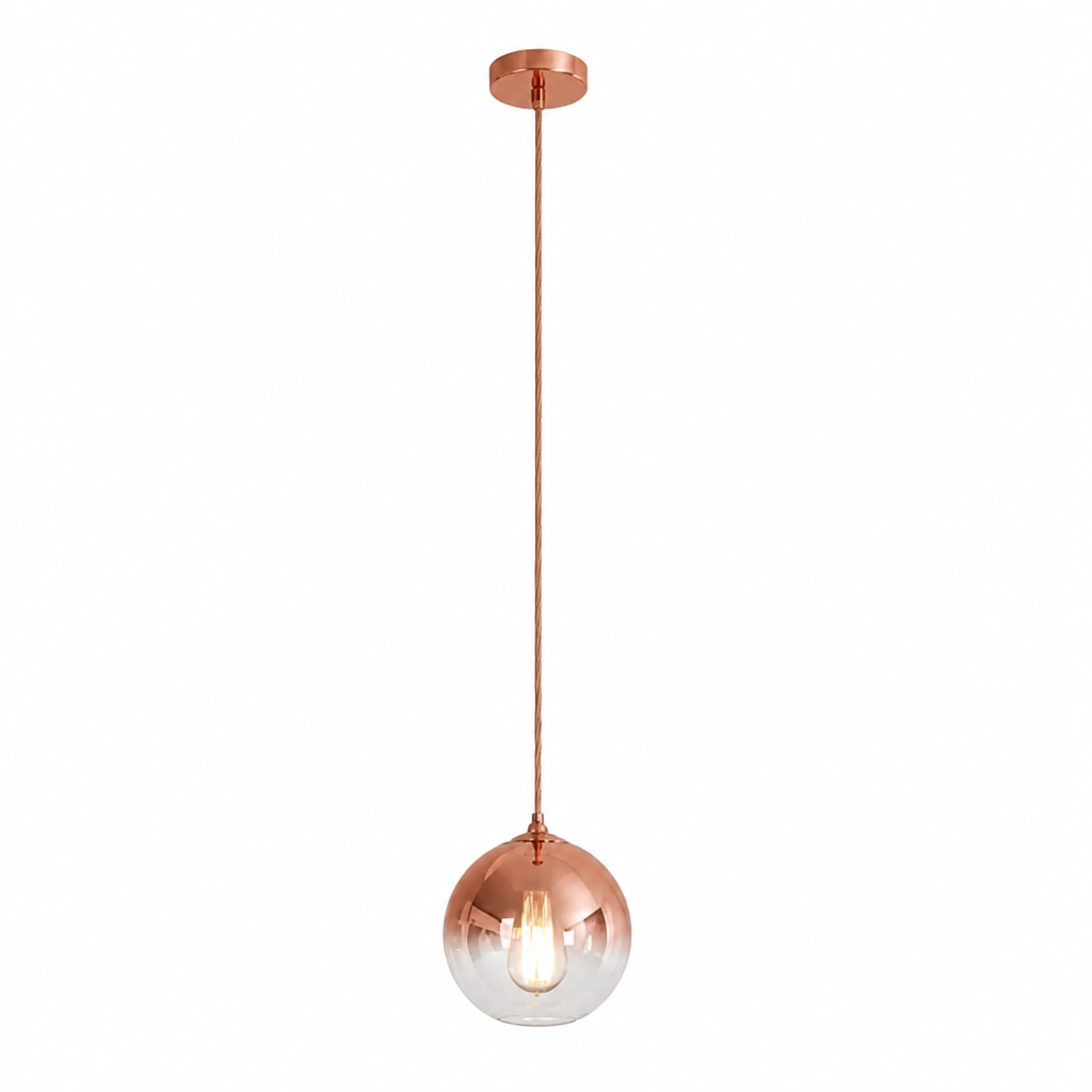Pendant Light Metallic Gradient Glass Energy-Efficient LED
