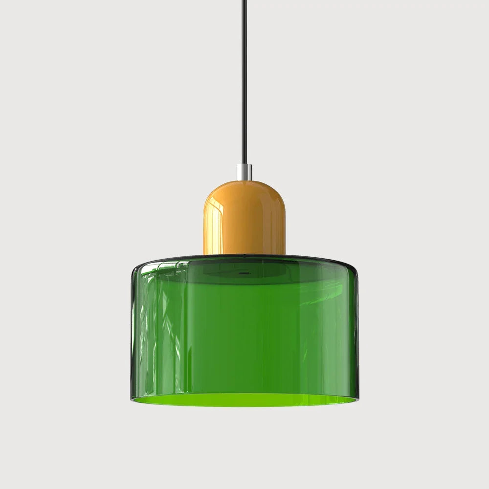 Pendant Light Tinted Glass Bauhaus Design Warm Glow