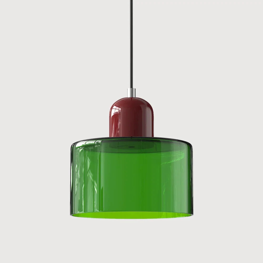 Pendant Light Tinted Glass Bauhaus Design Warm Glow