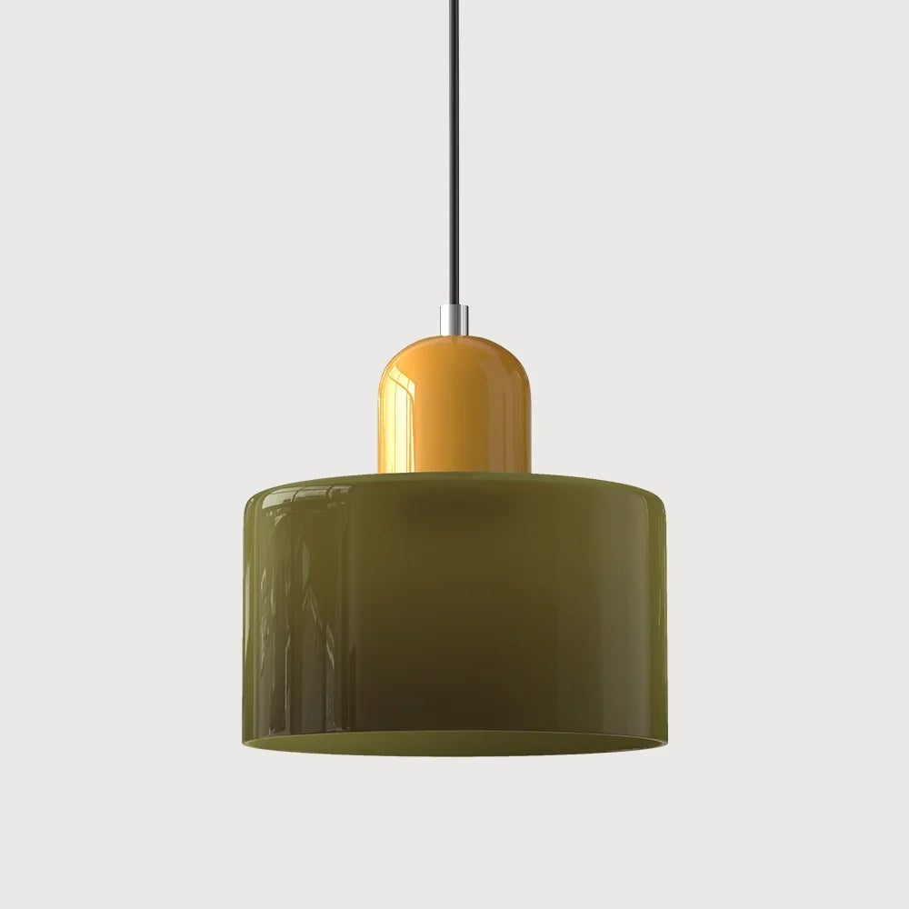 Pendant Light Tinted Glass Bauhaus Design Warm Glow