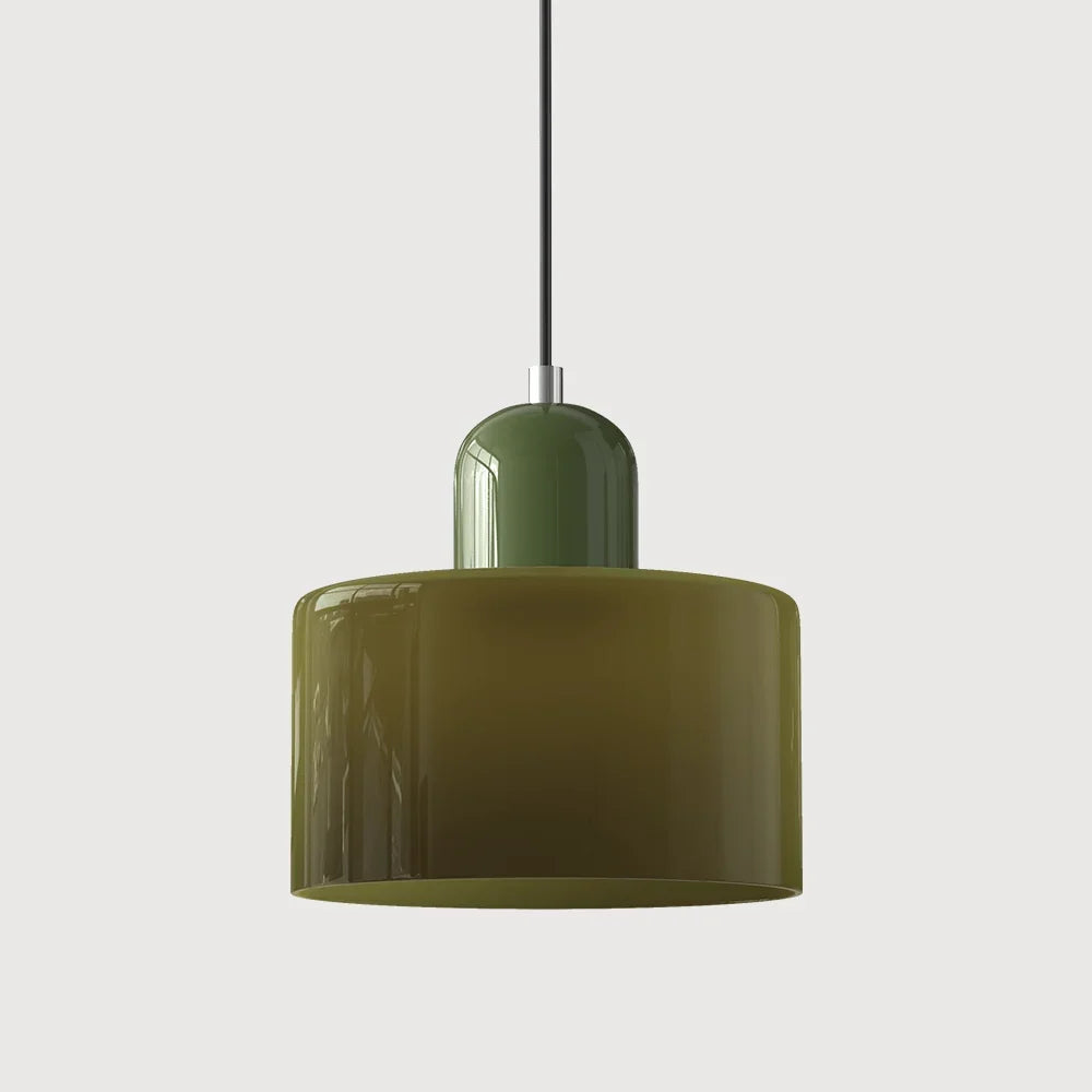 Pendant Light Tinted Glass Bauhaus Design Warm Glow