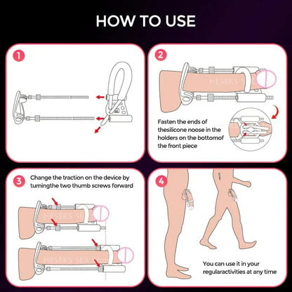 Penile Traction Device Adjustable Tension Comfort Fit