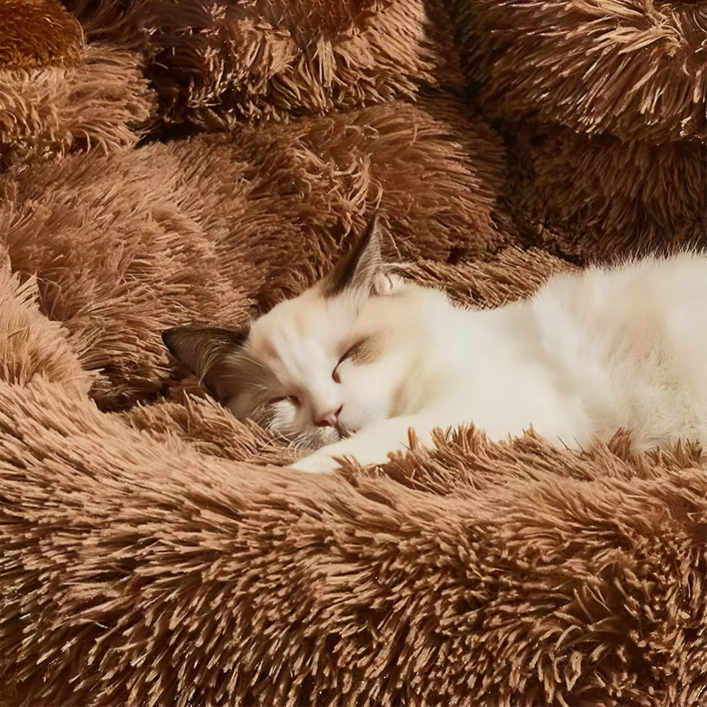 Pet Bed Paw-Shaped Ultra-Soft Plush Non-Slip Base