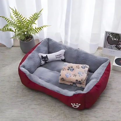 Pet Bed Plush Microfiber Bolster Non-Slip & Machine Washable