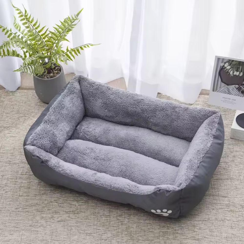 Pet Bed Plush Microfiber Bolster Non-Slip & Machine Washable