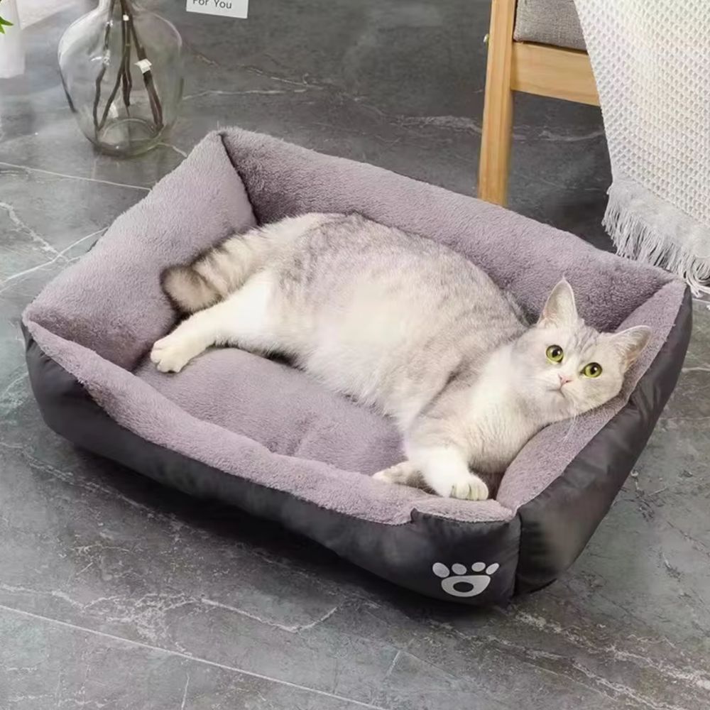 Pet Bed Plush Microfiber Bolster Non-Slip & Machine Washable