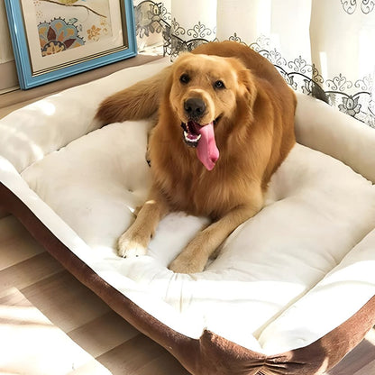 Pet Bed Plush Microfiber Bolster Non-Slip & Machine Washable