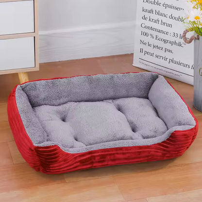 Pet Bed Plush Microfiber Bolster Non-Slip & Machine Washable
