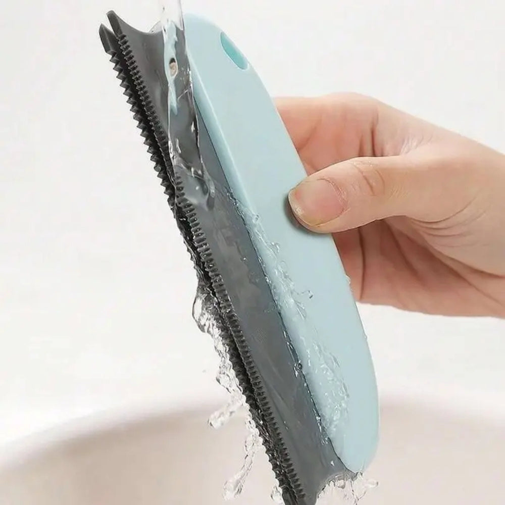 Pet Fur Remover Soft Rubber Bristles Ergonomic Handle