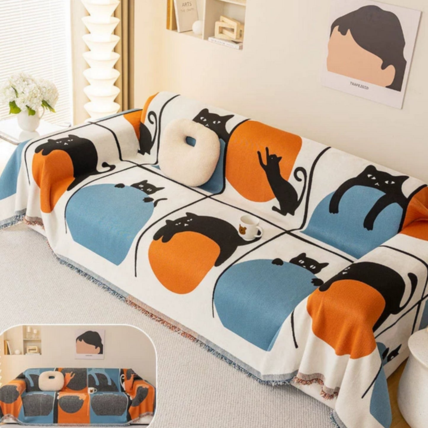 Pet Sofa Cover Woven Chenille Machine Washable
