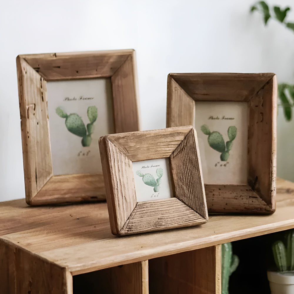 Picture Frame Solid Wood Old Pine Weathered Finish