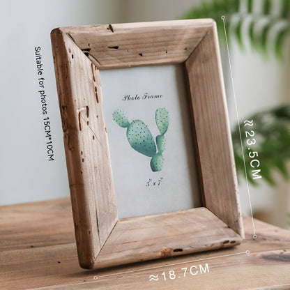 Picture Frame Solid Wood Old Pine Weathered Finish