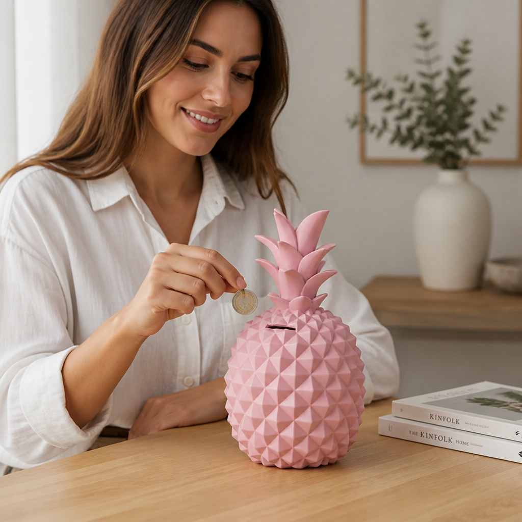 Piggy Bank Pineapple 3D Textured Two Sizes