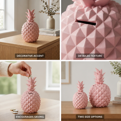 Piggy Bank Pineapple 3D Textured Two Sizes