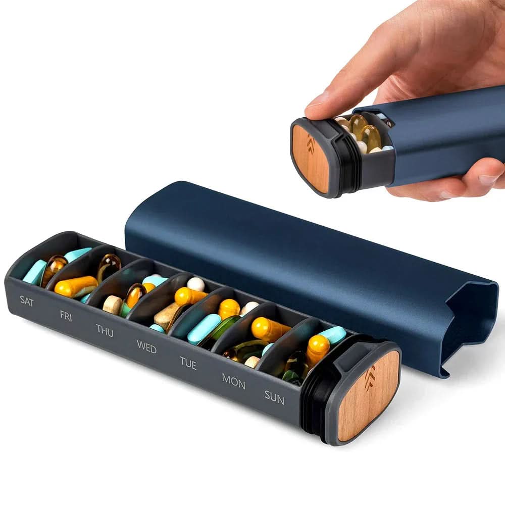 Pill Organizer 7 Compartments BPA-Free Compact Travel Design