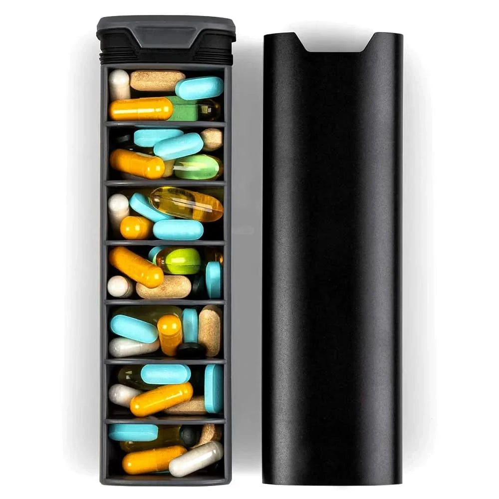 Pill Organizer 7 Compartments BPA-Free Compact Travel Design
