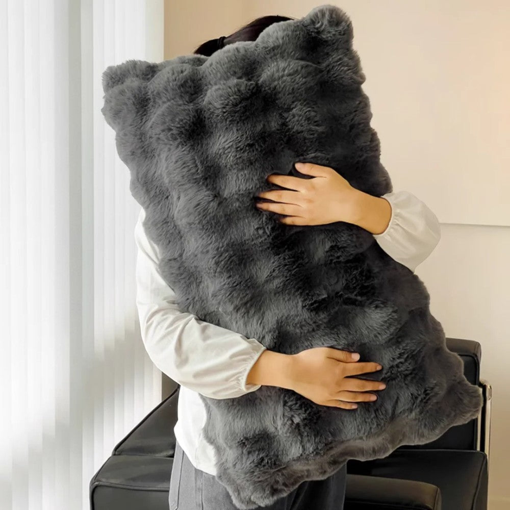 Pillow Cover Knit Faux Fur Machine Washable