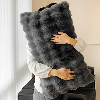 Pillow Cover Knit Faux Fur Machine Washable