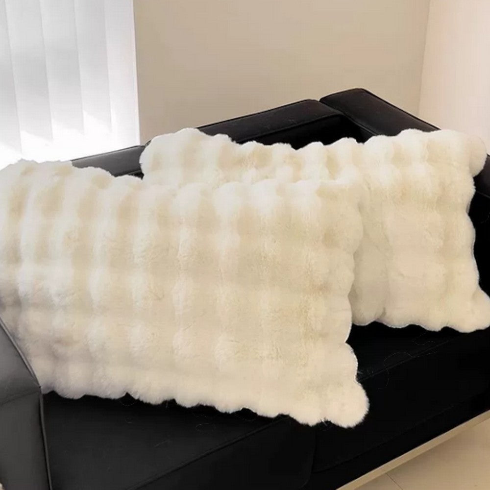 Pillow Cover Knit Faux Fur Machine Washable