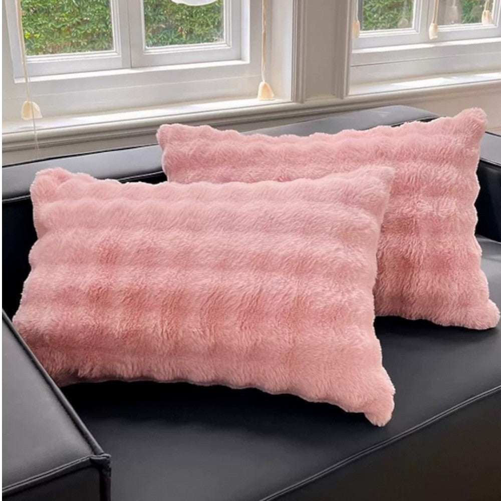 Pillow Cover Knit Faux Fur Machine Washable