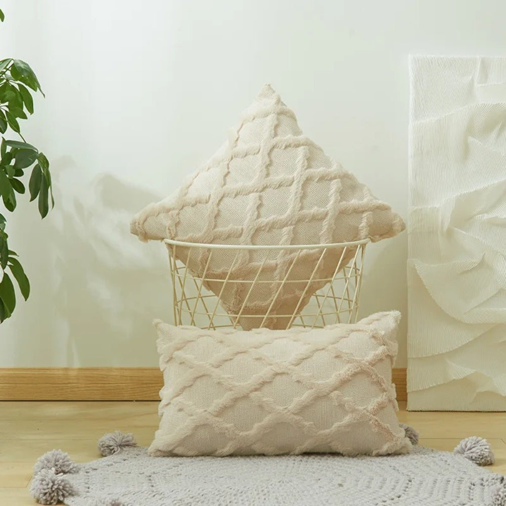 Pillow Cover Velvet Boho Geometric Machine Washable