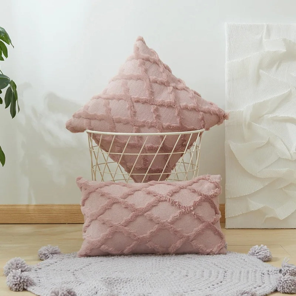 Pillow Cover Velvet Boho Geometric Machine Washable