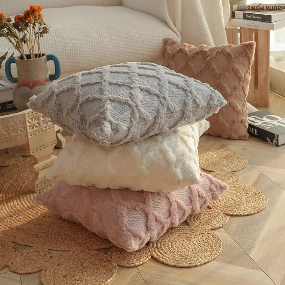 Pillow Cover Velvet Boho Geometric Machine Washable