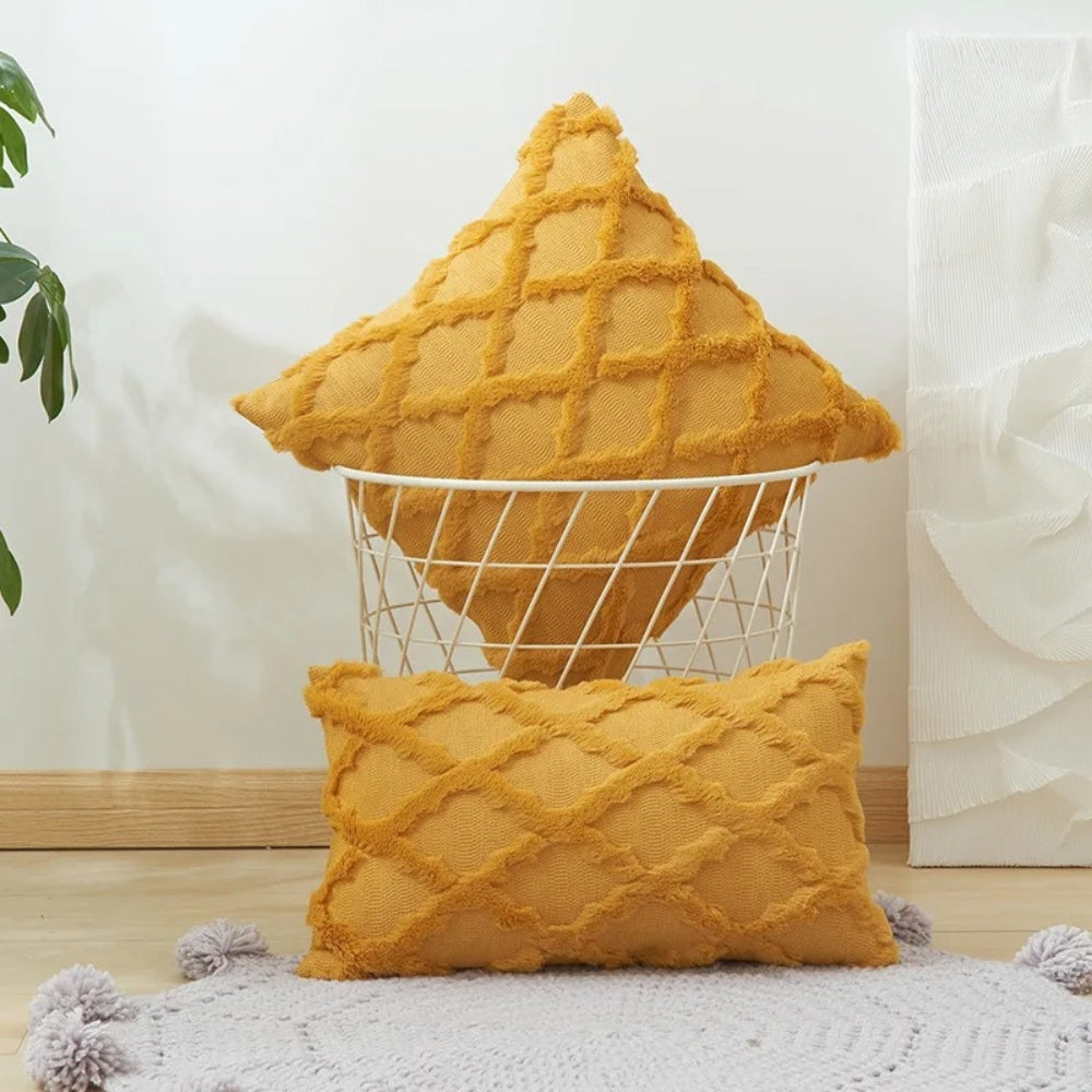 Pillow Cover Velvet Boho Geometric Machine Washable
