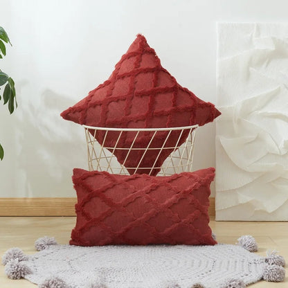 Pillow Cover Velvet Boho Geometric Machine Washable