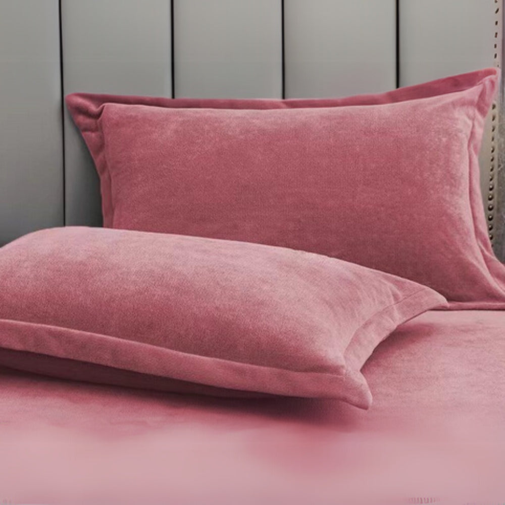 Pillow Covers Set of 2 Plush Fleece Machine Washable
