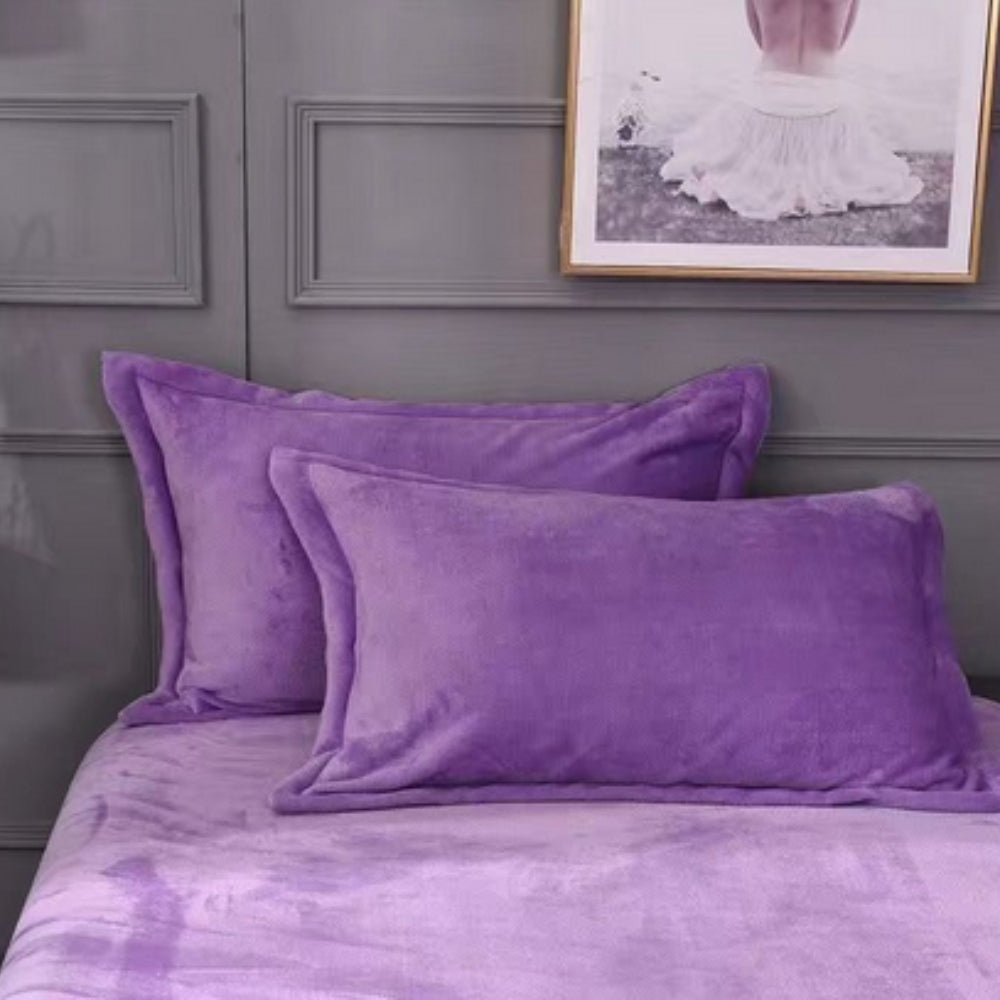 Pillow Covers Set of 2 Plush Fleece Machine Washable