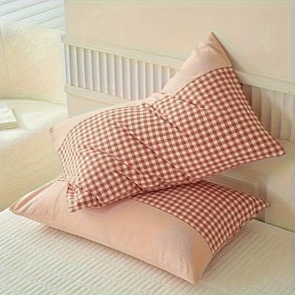 Pillowcase Classic Gingham Microfiber Blend Queen Size