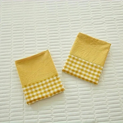 Pillowcase Classic Gingham Microfiber Blend Queen Size