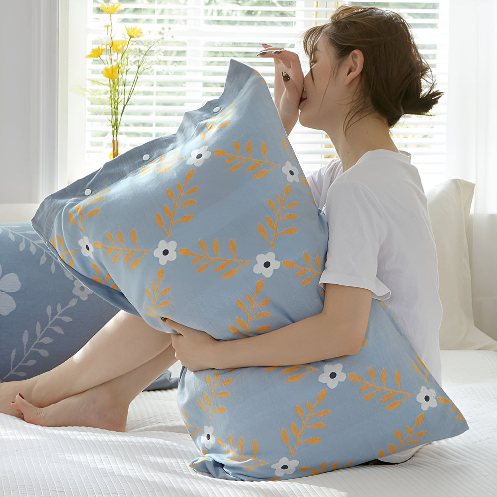 Pillowcase Pure Cotton Four-Layer Gauze Button Closure