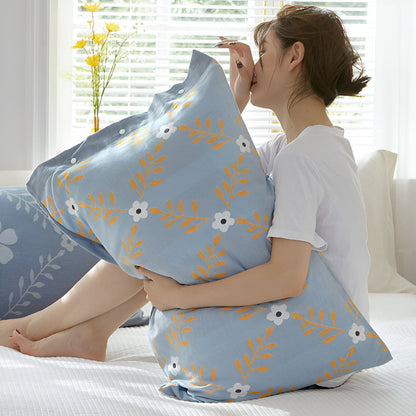 Pillowcase Pure Cotton Four-Layer Gauze Button Closure