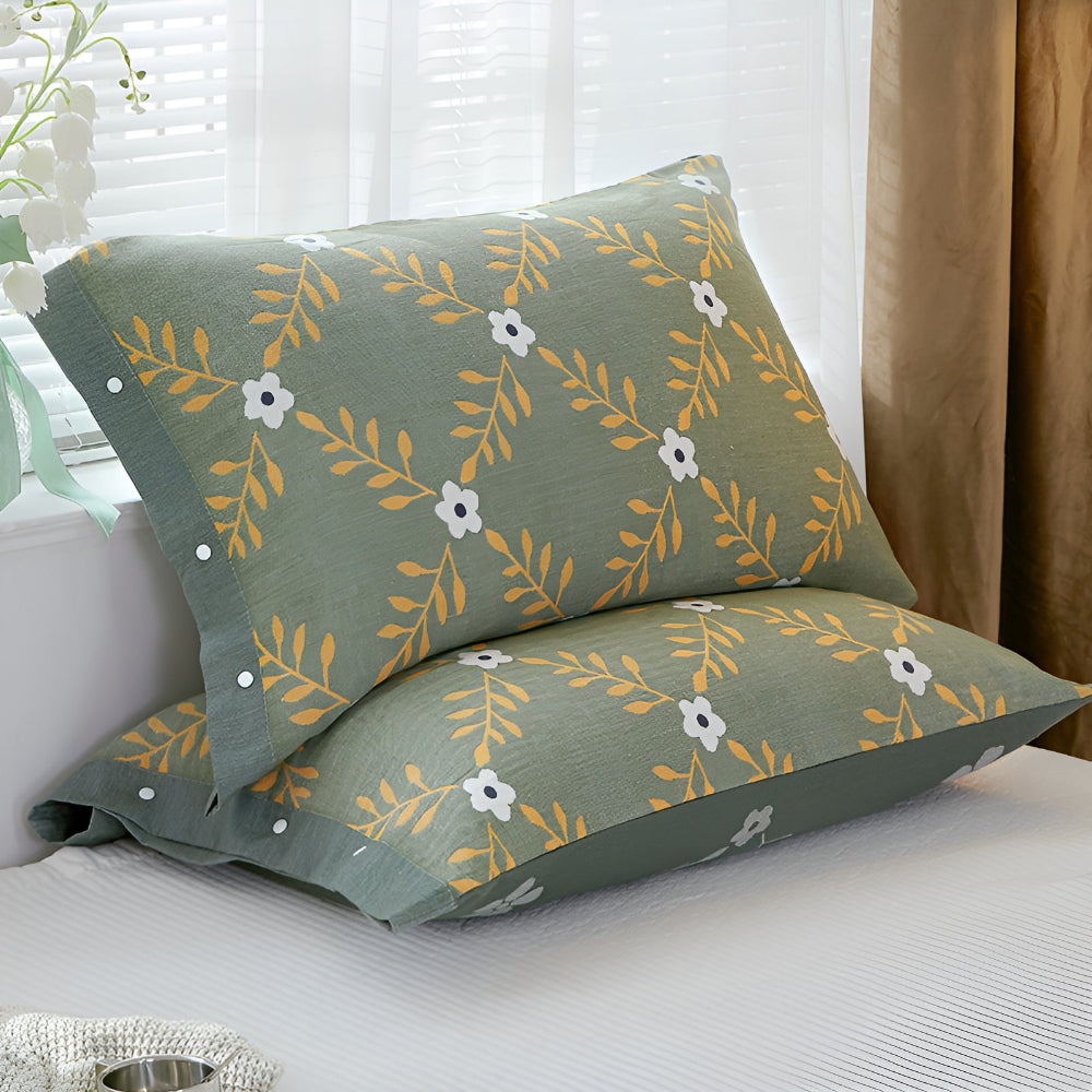 Pillowcase Pure Cotton Four-Layer Gauze Button Closure