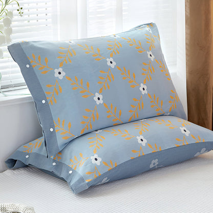 Pillowcase Pure Cotton Four-Layer Gauze Button Closure