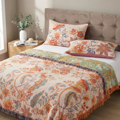 Pillowcase Set Rustic Floral 100% Cotton 20x30 Inches