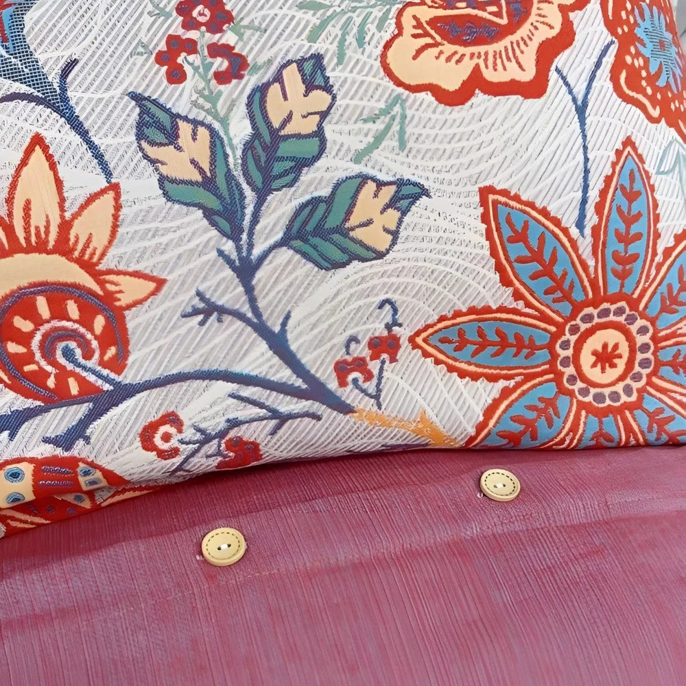 Pillowcase Set Rustic Floral 100% Cotton 20x30 Inches