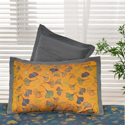 Pillowcases 100% Cotton Ginkgo Leaf Embroidery Set of 2