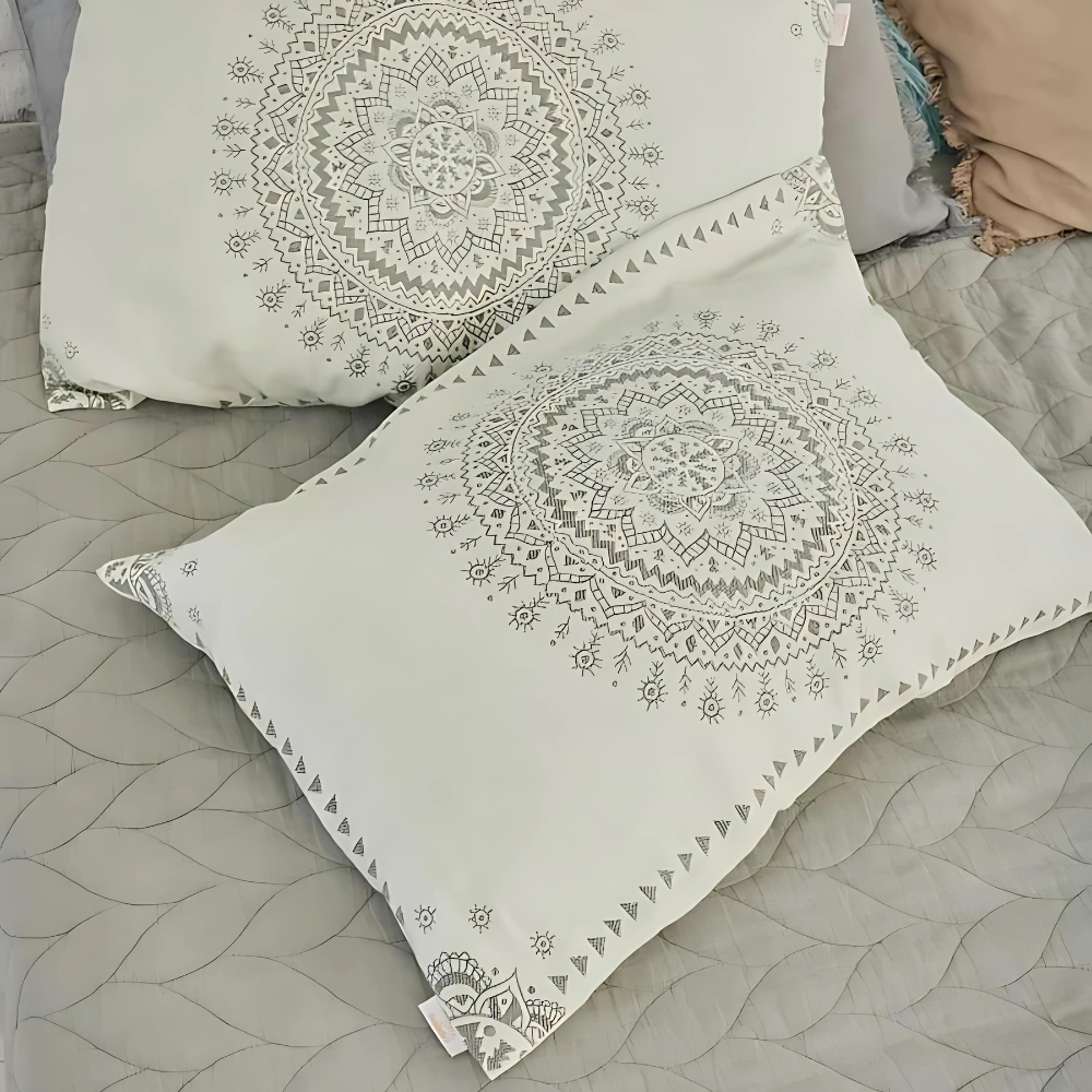 Pillowcases 100% Cotton Mandala Pattern Set of 2