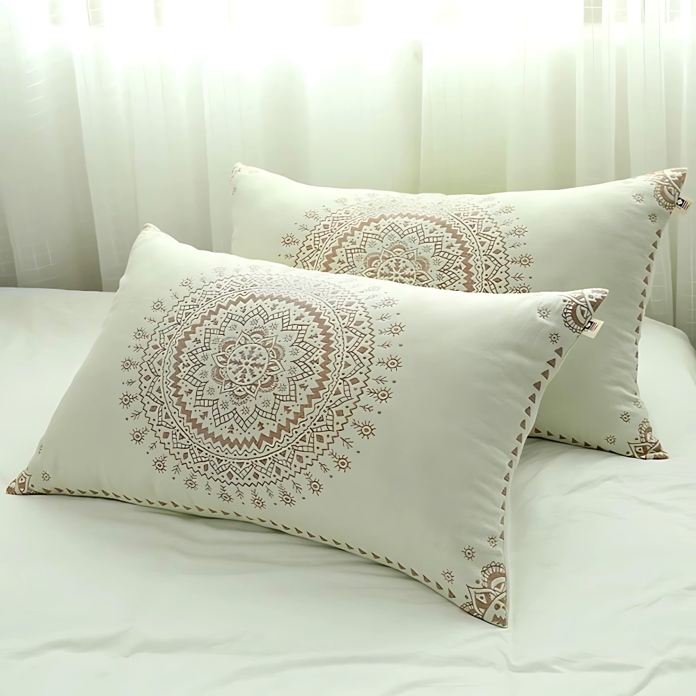 Pillowcases 100% Cotton Mandala Pattern Set of 2