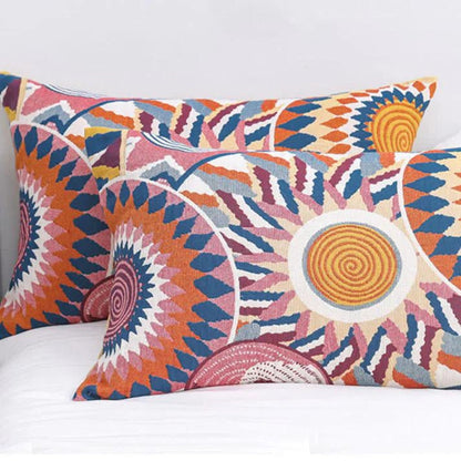 Pillowcases 100% Cotton Nordic Sunburst Button Closure Pair