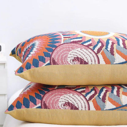 Pillowcases 100% Cotton Nordic Sunburst Button Closure Pair