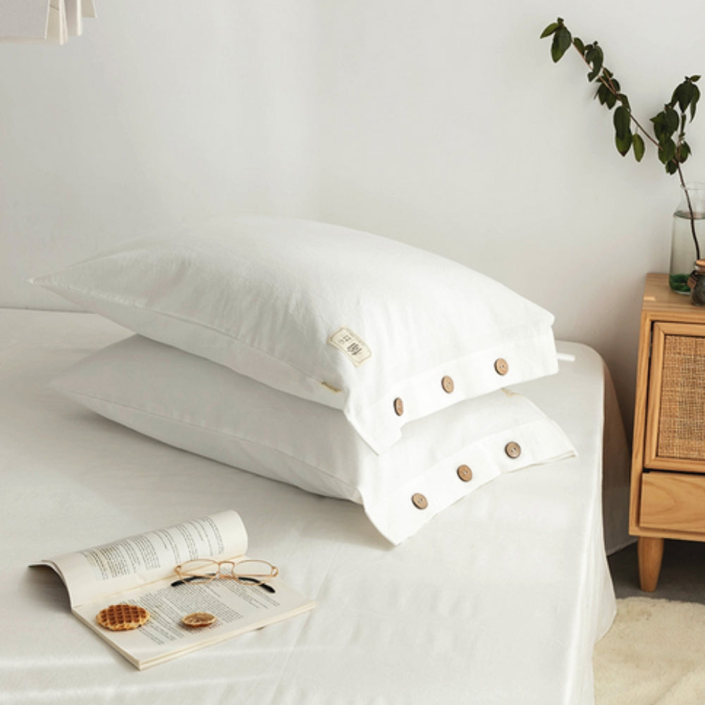 Pillowcases Organic Cotton Two Pack Breathable & Hypoallergenic