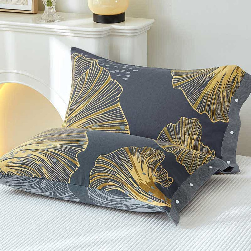 Pillowcases Pure Cotton Floral Snap Closure Twin Pack